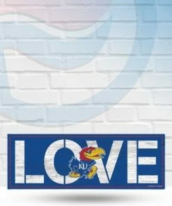 WinCraft Wall Signs Kansas Jayhawks Love 8" X 23" Wooden Sign