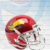 Score Here Kansas Jayhawks Scarlet Red Schutt Authentic Mini Football Helmet