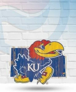 WinCraft Wall Signs Kansas Jayhawks State Shaped Wooden Sign