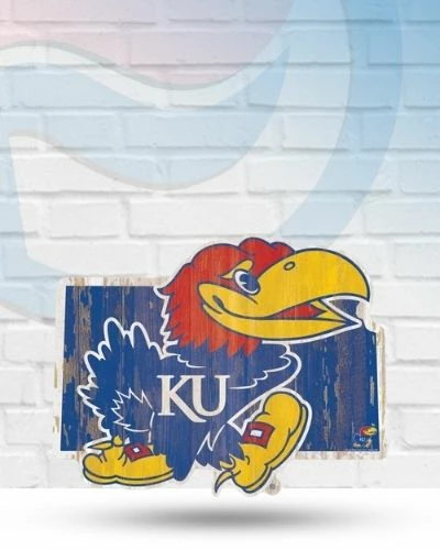 WinCraft Wall Signs Kansas Jayhawks State Shaped Wooden Sign 1 WinCraft Wall Signs Kansas Jayhawks State Shaped Wooden Sign