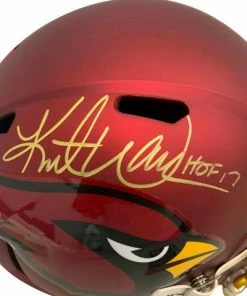 Fan Cave Sports Autographed Memorabilia Kurt Warner Arizona Cardinals Autographed Full Size Blaze Speed Helmet W/ HOF Inscription RARE - Beckett COA