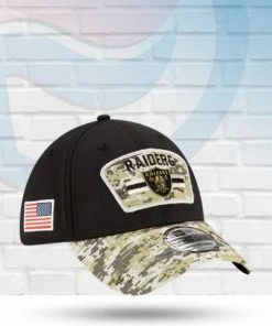New Era Hats Las Vegas Raiders 2021 Salute To Service 39THIRTY Flex Hat