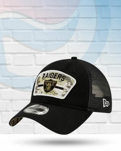New Era Las Vegas Raiders 2021 Salute To Service 9TWENTY Trucker Adjustable Hat 1 New Era Las Vegas Raiders 2021 Salute To Service 9TWENTY Trucker Adjustable Hat