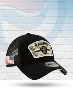 New Era Las Vegas Raiders 2021 Salute To Service 9TWENTY Trucker Adjustable Hat