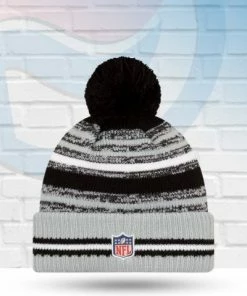 New Era Las Vegas Raiders 2021 Sideline Sport Knit Pom Beanie Hats
