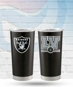 Logo Brands Las Vegas Raiders 20oz Letterman Stainless Tumbler