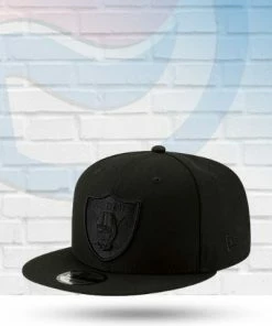 New Era Hats Las Vegas Raiders Black On Black 9FIFTY Snapback Hat