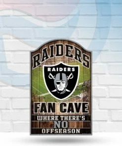 WinCraft Las Vegas Raiders Fan Cave 11" X 17" Wooden Sign Wall Signs