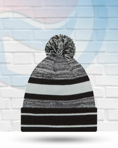 New Era Las Vegas Raiders Knit Pom Beanie Hats 2 New Era Las Vegas Raiders Knit Pom Beanie Hats