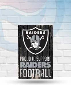 WinCraft Las Vegas Raiders Proud To Support 11" X 17" Wooden Sign