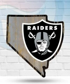 WinCraft Las Vegas Raiders State Shaped Wooden Sign Wall Signs