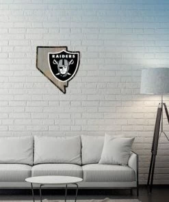 WinCraft Las Vegas Raiders State Shaped Wooden Sign Wall Signs