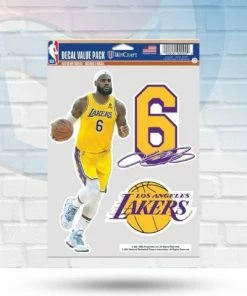 WinCraft Decals LeBron James Los Angeles Lakers Multi Use 3-Pack Decal Set