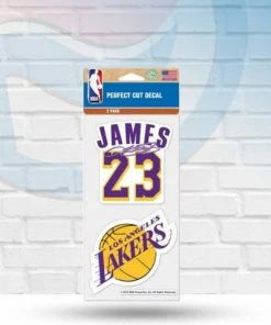 WinCraft LeBron James Los Angeles Lakers Set Of Two Perfect Cut Decals 4" X 4"