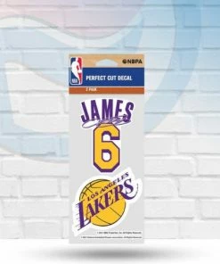 WinCraft LeBron James Los Angeles Lakers Set Of Two Perfect Cut Decals 4" X 4"