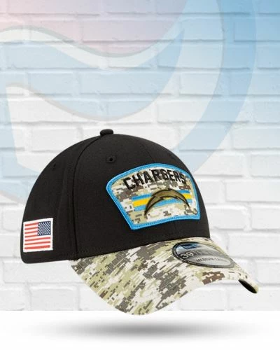 New Era Hats Los Angeles Chargers 2021 Salute To Service 39THIRTY Flex Hat 2 New Era Hats Los Angeles Chargers 2021 Salute To Service 39THIRTY Flex Hat