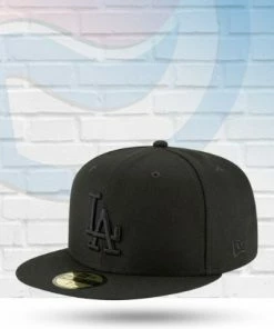 New Era Hats Los Angeles Dodgers Black On Black 59FIFTY Fitted Hat