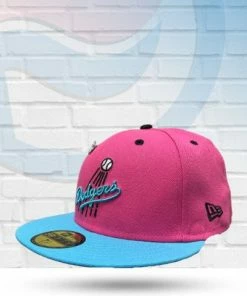 Exclusive Items Fan Cave X New Era Exclusive Los Angeles Dodgers Throwback Logo 59FIFTY "Miami Vice" Fitted Hat