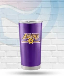 Logo Brands Drinkware Los Angeles Lakers 20oz Letterman Stainless Tumbler