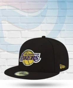 New Era Hats Los Angeles Lakers Black 59FIFTY Fitted Hat