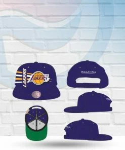 Mitchell & Ness Hats Los Angeles Lakers Mitchell And Ness Retro Bolt Deadstock Snapback HWC Hat