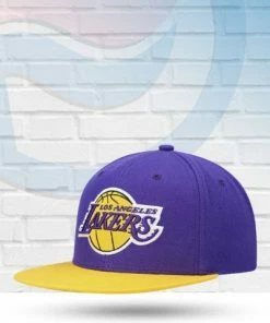 Mitchell & Ness Los Angeles Lakers Mitchell And Ness Two Tone Core Basic Snapback Hat Hats