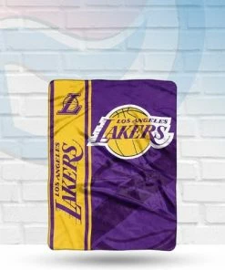 Northwest Los Angeles Lakers Oversized Royal Plush Raschel Throw Blanket 60x80 Blankets