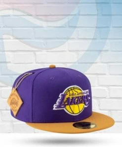 New Era Hats Los Angeles Lakers Patched 59FIFTY Fitted Size 7 1/4 Hat