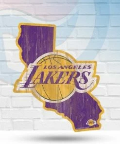 WinCraft Los Angeles Lakers State Shaped Wooden Sign