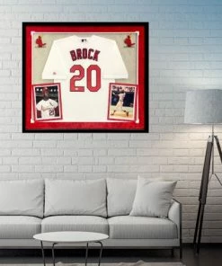 Fan Cave Sports Lou Brock St Louis Cardinals Autographed Framed Majestic Jersey - JSA Autographed Memorabilia