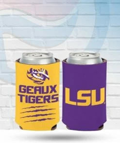 WinCraft LSU Tigers Geaux Tigers Slogan Can Koozie Drinkware