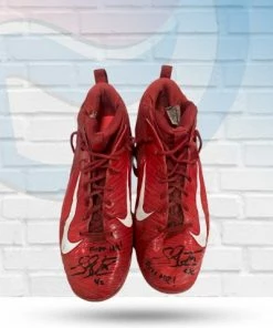 Fan Cave Sports Autographed Memorabilia Luke Voit St Louis Cardinals Autographed Game Used First Home Run Nike Cleats W/ "First HR" Inscription