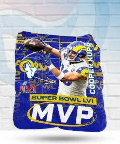 Northwest Cooper Kupp Los Angeles Rams Super Bowl 56 MVP Silk Touch Throw Blanket 50x60
