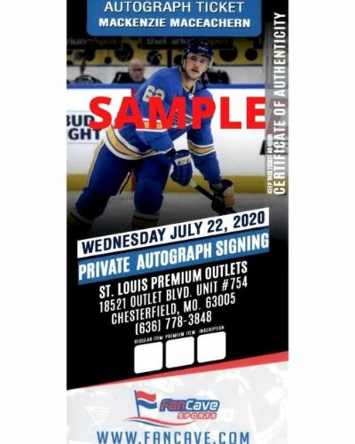 Fan Cave Sports Autographed Memorabilia MacKenzie MacEachern St Louis Blues Autographed 2012 Draft Puck - COA 3 Fan Cave Sports Autographed Memorabilia MacKenzie MacEachern St Louis Blues Autographed 2012 Draft Puck - COA