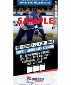 Fan Cave Sports MacKenzie MacEachern St Louis Blues Autographed 2012 Draft Puck W/