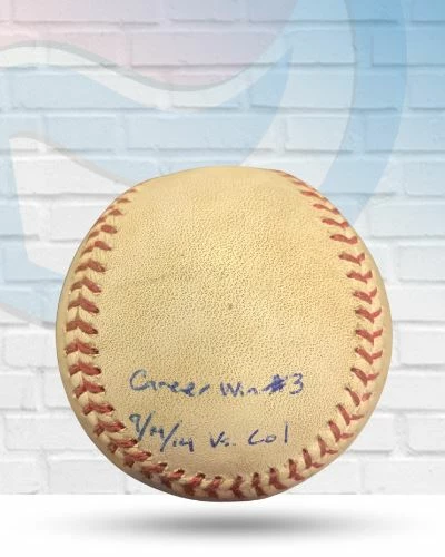 Fan Cave Sports Marco Gonzales Seattle Mariners / St Louis Cardinals Autographed Game Used Career Win #3 Baseball W/ Inscriptions - JSA And MLB COA 3 Fan Cave Sports Marco Gonzales Seattle Mariners / St Louis Cardinals Autographed Game Used Career Win #3 Baseball W/ Inscriptions - JSA And MLB COA