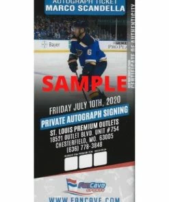 Fan Cave Sports Marco Scandella St Louis Blues Autographed Logo Puck - COA Autographed Memorabilia