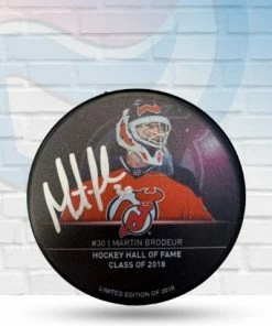 Fan Cave Sports Martin Brodeur New Jersey Devils Autographed 2018 HOF Limited Edition Puck - JSA