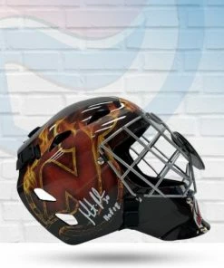 Fan Cave Sports Martin Brodeur New Jersey Devils Autographed Full Sized Replica Goalie Mask W/ "HOF 18" Inscription - JSA