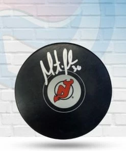 Fan Cave Sports Autographed Memorabilia Martin Brodeur New Jersey Devils Autographed Logo Puck - JSA