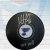 Fanatics Martin Brodeur St. Louis Blues Autographed Hockey Puck W/ "HOF 2018" Inscription - COA Autographed Memorabilia