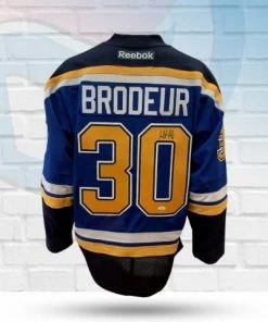 Fan Cave Sports Autographed Memorabilia Martin Brodeur St Louis Blues Autographed Reebok Home Jersey - JSA