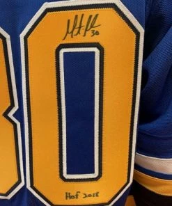 Fan Cave Sports Martin Brodeur St Louis Blues Autographed Reebok Home Jersey W/ "HOF 2018" Inscription - JSA Autographed Memorabilia