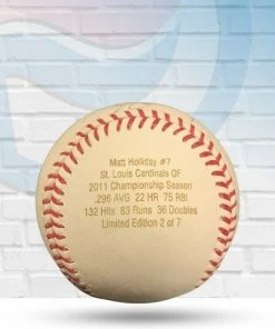 Fan Cave Sports Autographed Memorabilia Matt Holliday St Louis Cardinals Autographed 2011 World Series Champions Engraved Stat Baseball - COA