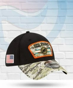 Fan Cave Sports Miami Dolphins 2021 Salute To Service 39THIRTY Flex Hat