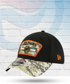 Fan Cave Sports Miami Dolphins 2021 Salute To Service 39THIRTY Flex Hat
