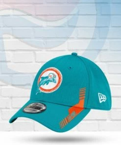 New Era Hats Miami Dolphins 2021 Sideline Home Historic Logo 39THIRTY Flex Hat