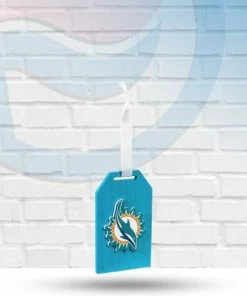 Evergreen Holiday Miami Dolphins Gift Tag Christmas Ornament