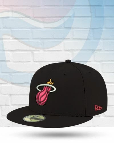 New Era Miami Heat Black 59FIFTY Fitted Hat 1 New Era Miami Heat Black 59FIFTY Fitted Hat