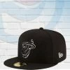 New Era Miami Heat Black And White 59FIFTY Fitted Hat Hats